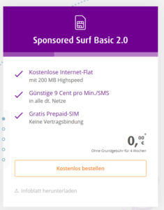 Netzclub Prepaid 200 MB gratis Flat