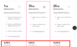 D1 Prepaid bei der Telekom immer mit Grundgebühr
